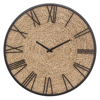Reloj Nico diám. 50 cm metal y paja