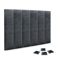 dhome juego de 6 paneles tapizados de tela de lujo pack autoadhesivos para pared acusticos absorbentes proteccion silver ebony 60x20cm x6