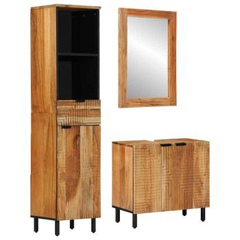 Juego De Muebles De Baño 3 Uds. Natural 38 X 33 X 160 Cm Vidaxl