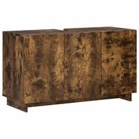 armario de bano roble ahumado 101 x 41 x 58 cm vidaxl