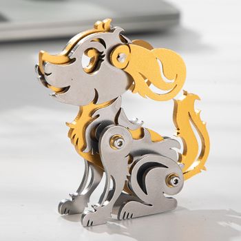 MOKR, rompecabezas metálico 3D con forma de perro, un juego de ingenio para adultos, modelo para ensamblar, ideal como regalo de cumpleaños.