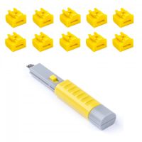 smart keeper pack 10 bloqueos para puertos rj45  llave de seguridad amarillo