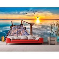 fotomural vinilo atardecer en muelle 400 x 300 cm