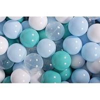 meowbaby juego de bolas de plastico 300 piezas azul cieloturquesatransparenteblanco
