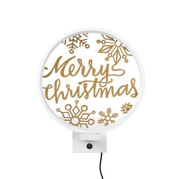 Lámpara De Pared Xmas29 Oro Blanco Metal 30x36x10 Cm
