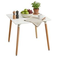 mesa de cocina fija cuadrada copi cocina en colores blanco y madera claro 75x80x80 cm