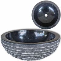 lavabo marmol 40 cm negro vidaxl
