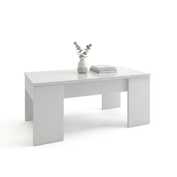 Mesa de centro elevable con almacenaje 100x42,5-53 cm blanco