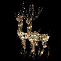 adorno de renos de navidad acrilico multicolor 2 uds 128 cm vidaxl