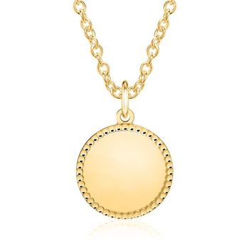 Cadena circular de plata 925 dorada, grabable