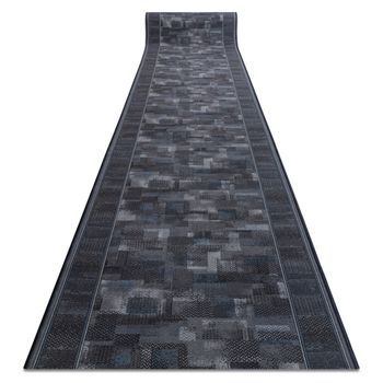 Alfombra De Pasillo Con Refuerzo De Goma  Tribe Antracita 67cm 67x330 Cm