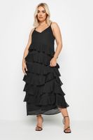 limited collection vestido tirantes negro de volantes mujer curvy y tallas grandes limited collection