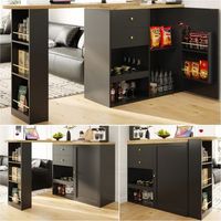 tocadiscos de 105x39x102cm 2 cajones puertas correderas 3 estantes negro