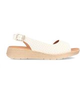 de marila sandalia de piel para mujer con cuna baja paradise blanco