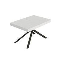 mesa extensible niket 140224x80cm fresno blanco con patas antracita