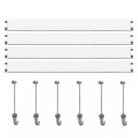 colgar cuadros sin agujeros pack 6 metros eurohang guias aluminio blanco mate 150 cm cable acero ganchos tornillo plus clips tapas tornillos