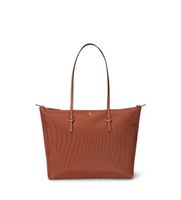 lauren ralph lauren para mujer 431916737051 bolso tote keaton mediano de nailon marron osfa casual nylon