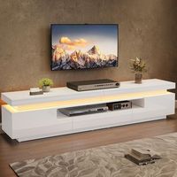 sweiko mueble tv salon 175x38x45 cm 2armarios en l 1 cajon led almacenamiento semiabierto compatible 75 pulgadas