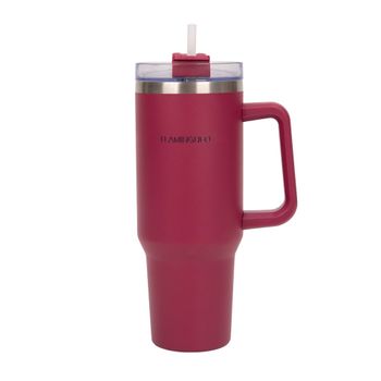 Botella térmica con pajita acero inoxidable 1,18 litros rojo
