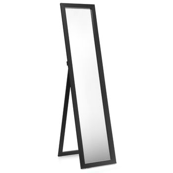 Costway Espejo de Cuerpo Entero Montado a la Pared con Estructura de Madera para Dormitorio Salón Entrada Negro 37 x 50 x 155 cm