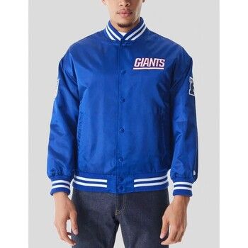 New-Era Chaquetas Chaqueta NFL New York Giants Satin Bomber Azul-Blanco para hombre