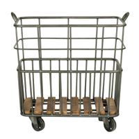carrito para lena de metal negro - a53 cm