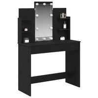 mesa tocador  mesa de maquillaje roble negro 96 x 39 x 142 cm madera de ingenieria