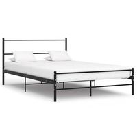 estructura cama con cabecero sin colchon metal negro 160x200 cm vidaxl