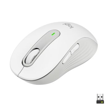 Logitech Signature M650 Ratón Bluetooth para Manos Pequeñas a Medianas, Clics Silenciosos Blanco