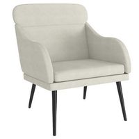 sillon de terciopelo color crema 63x76x80 cm vidaxl