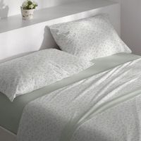 juego de sabanas velvelina floral cama de 90 cm - menta - burrito blanco