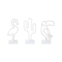 conjunto de 3 letreros led de neon azul verde rosa pvc luces pilas accesorio mabel