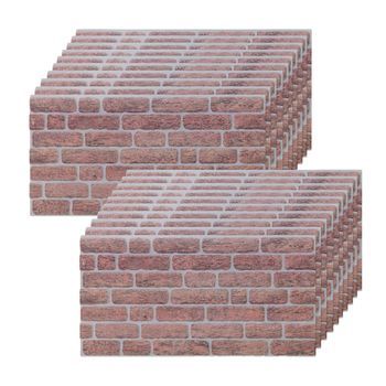 Set De 20 Paneles Decorativos Efecto Ladrillo Clásico 100x50cm