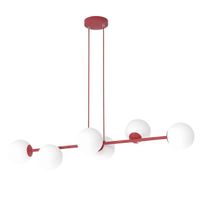 lampara colgante odra burdeos opal 6 luces
