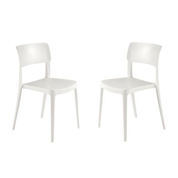 Juego de 4 sillas de polipropileno blanco cm 50x51 81h