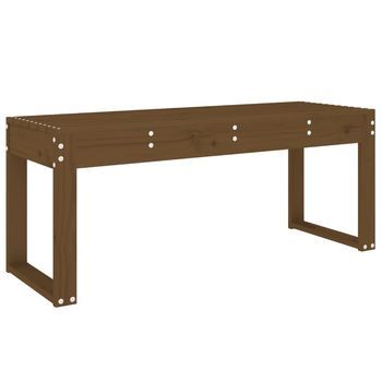 Banco De Jardín | Banco De Exterior | Silla De Jardín Madera Maciza De Pino Marrón Miel 110x38x45 Cm
