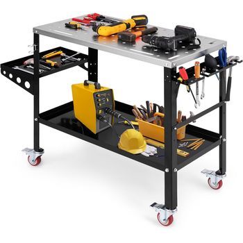 Carro Herramientas Con Ruedas Carro De Taller Para Herramientas De 540 Kg Costway 128 X 46 X 88 Cm