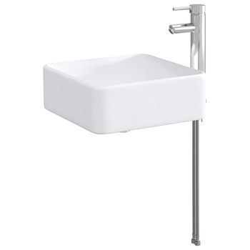 Lavabo De Baño Con Grifo Y Desagüe Cromado 36,5 X 36,5 X 13 Cm Vidaxl