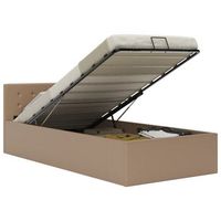 cama canape hidraulica cuero sintetico capuchino 100x200 cm vidaxl