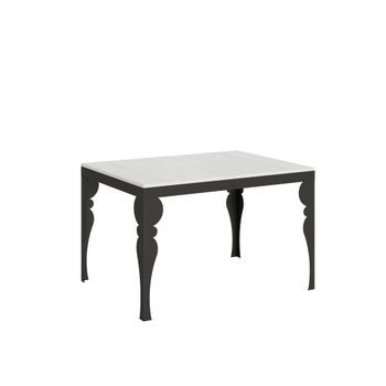 Mesa Extensible 90x120/224 Cm Paxon Evolution Fresno Blanco Estructura Antracita