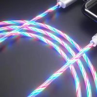 cable usb-a a type-c iluminado de 1m2m cables de carga para telefonos moviles con nucleo de cobre estanado y luz rgb p