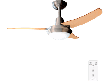 Ventilador de techo - Cecotec EnergySilence Aero 480 Expert, 65 W, 106 cm, Luz, 3 aspas reversibles, velocidades, Mando, Multicolor