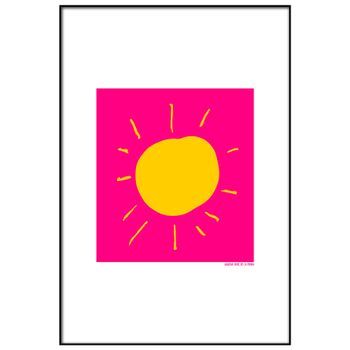 Panorama Cuadro Enmarcado Agatha Ruiz De La Prada Sol Fondo Rosa 70x100 Cm