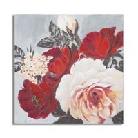 cuadro sobre lienzo multicolor flores 90x37x90 cm