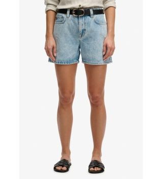 Superdry para mujer. W7110491A Shorts Mid Rise azul claro (28), Casual, Algodón, Denim