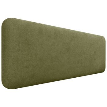 Dhome Cabecero Tapizado Liso Redondeado Tela Para Pared Acústicos Cabeceros Absorbentes Cabezal Cama Dormitorio (verde, 140cm)