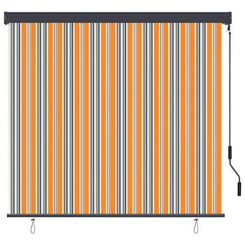 Estor Enrollable Amarillo Y Azul 180 X 250 Cm Tela Y Aluminio