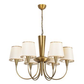 Lámpara De Techo Pardo-3011 Oro Cobrizo Metal Tela Diámetro 75x85 Cm