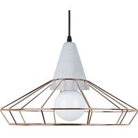lampara de techo diseno retro - lampara colgante metal y hormigon - giotto  dorado