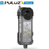 puluz para insta360 x4 jaula protectora de metal marco de carcasa de plataforma con cubierta de lente para insta360 x4 accesorios de marco de aluminio